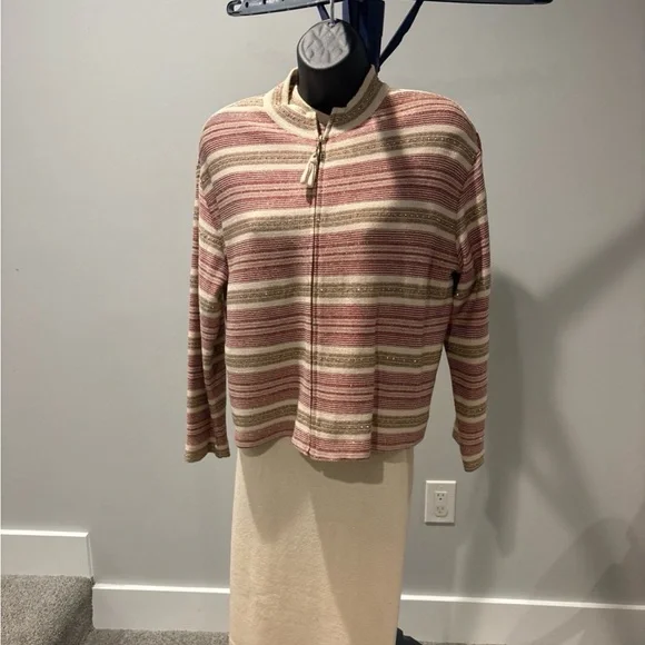Vintage St. John sport stripped 3 piece skirt outfit skirt size 8 and top size s